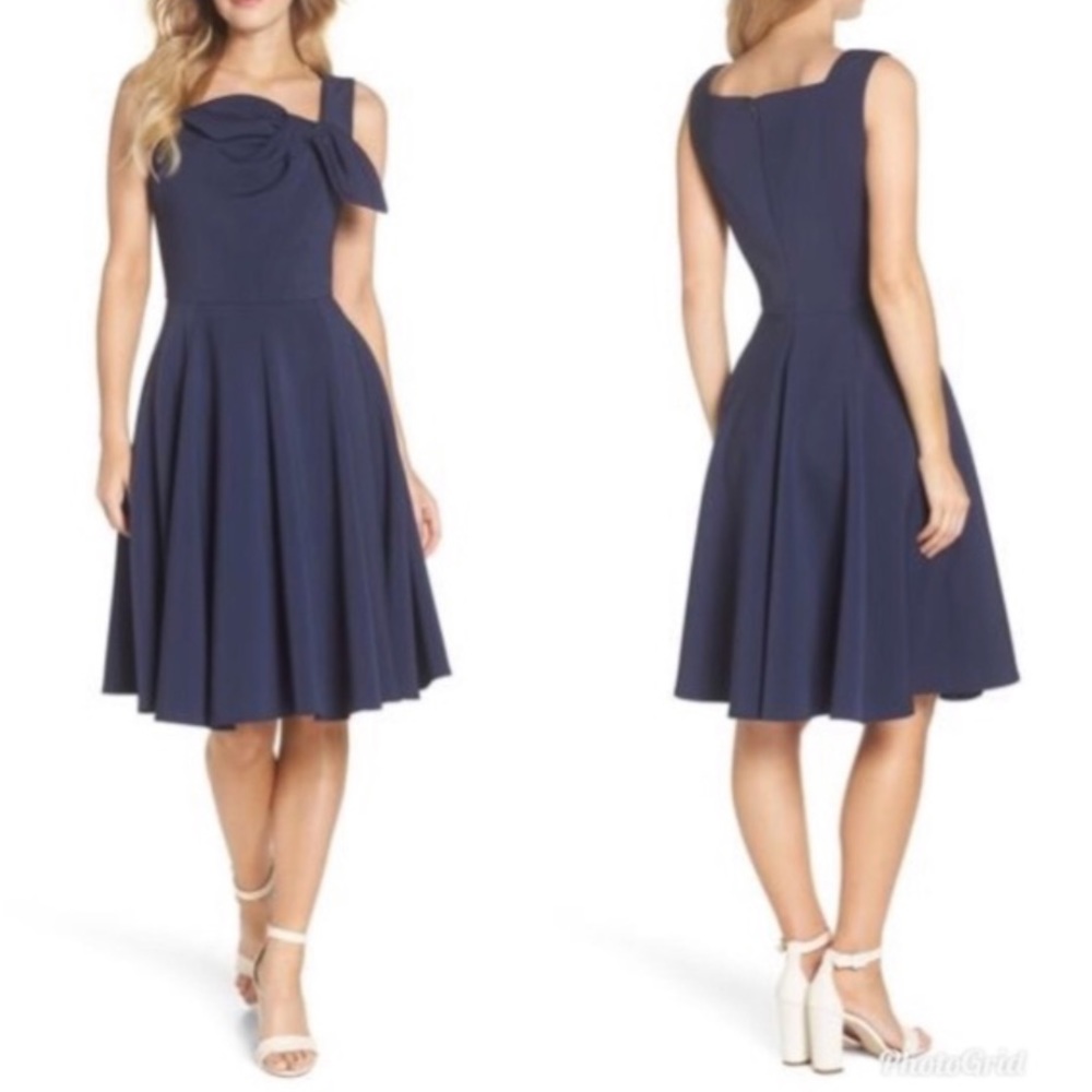 Gal Meets Glam Collection Zoe Bow Neckline dress - Picture 3 of 5